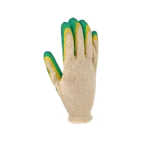 Перчатки х/б с латексным покрытием, двойной облив, зеленые