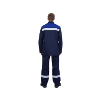 Костюм сварщика 2кл. защиты 100% ХБ с ОП(к+бр)(син+вас) р.56-58/182-188