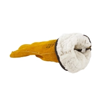 Перчатки утепленные спилковые, искусственный мех, арт. 0128