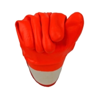 Перчатки ПВХ утеплённые бензомаслостойкие Пламя, манжет - крага