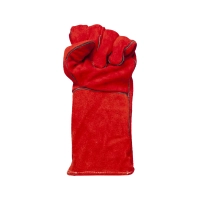 Краги спилковые сварщика пятипалые красные Трек-12, Fort 1007