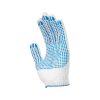 Перчатки х/б с ПВХ, 40гр, 10 класс, точка, белые