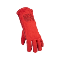 Краги спилковые сварщика пятипалые красные утепленные Трек-12, Fort 1013