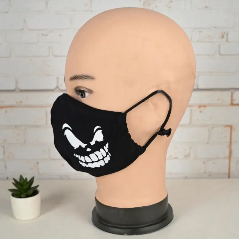 Маска многоразовая двухслойная лого зубы (ткань,100% х/б)