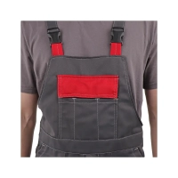 Костюм рабочий Виват, куртка+полукомбинезон, сер+красн р.56-58/170-176