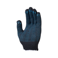 Перчатки х/б с ПВХ, 48гр, 10 класс, точка, черные