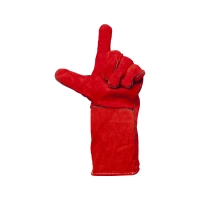 Краги спилковые сварщика пятипалые красные Трек-12, Fort 1007