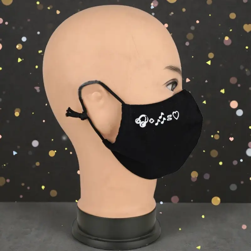 Маска многоразовая двухслойная лого музыка (ткань,100% х/б)