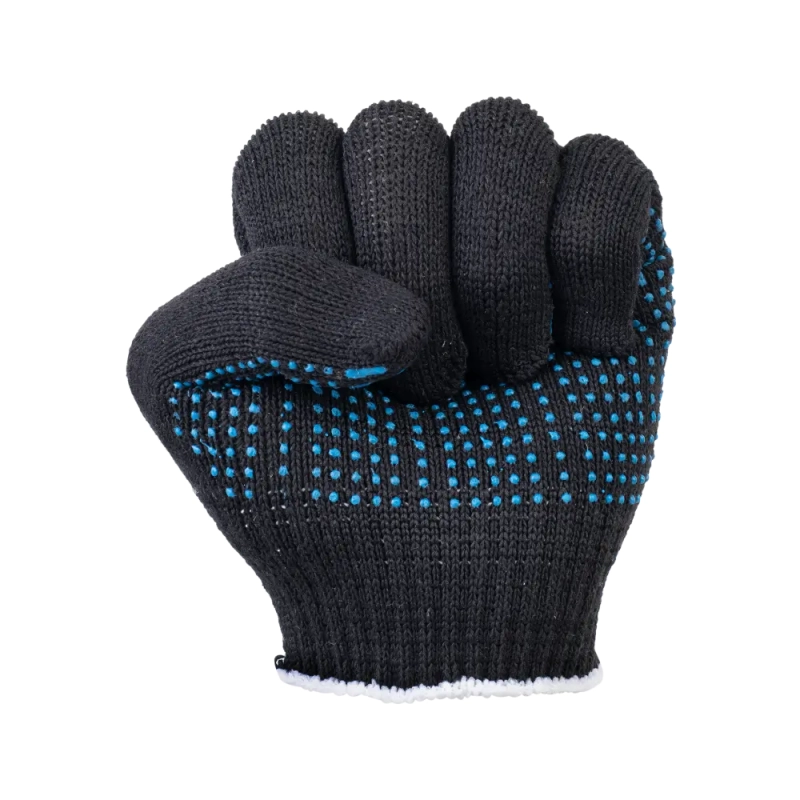 Перчатки х/б с ПВХ, 48гр, 10 класс, точка, черные