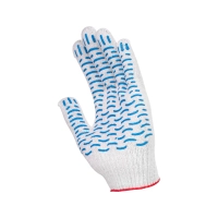 Перчатки х/б с ПВХ, 44гр, 10 класс, волна, белые