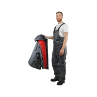 Костюм рабочий утепленный, куртка+полукомбинезон, темно-сер+красн 48-50/182-188