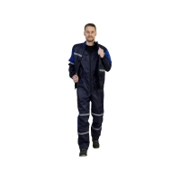 Костюм рабочий Автотехник, куртка+полукомбинезон, темно-синий+василек  56-58/170-176