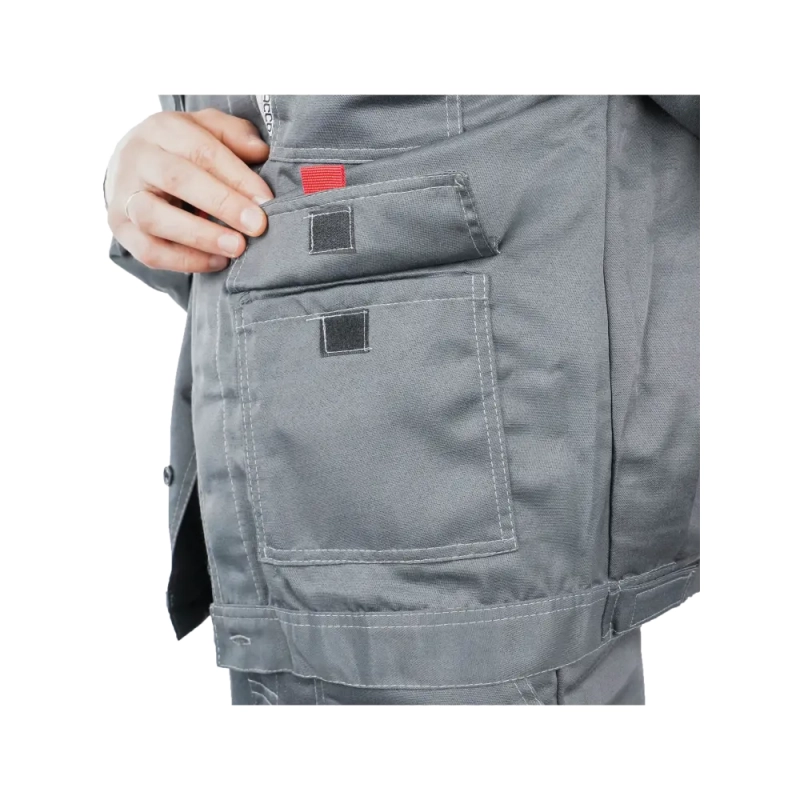 Костюм рабочий Нова, куртка+полукомбинезон, сер+красн 64-66/194-200