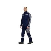 Костюм рабочий Линкор, куртка+полукомбинезон, синий+серый р.44-46/170-176