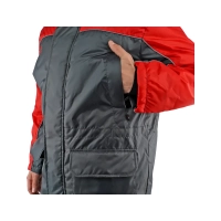 Костюм рабочий утепленный, куртка+полукомбинезон, темно-сер+красн 48-50/182-188