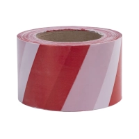 Лента для ограждения бело-красная 75 мм х 200 м