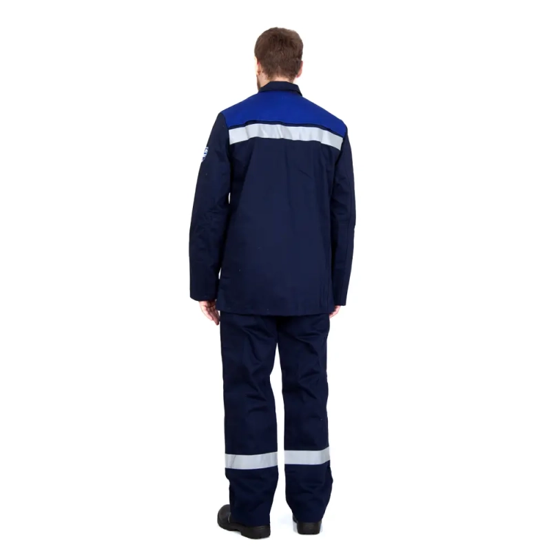 Костюм сварщика 2кл. защиты 100% ХБ с ОП(к+бр)(син+вас) р.52-54/182-188