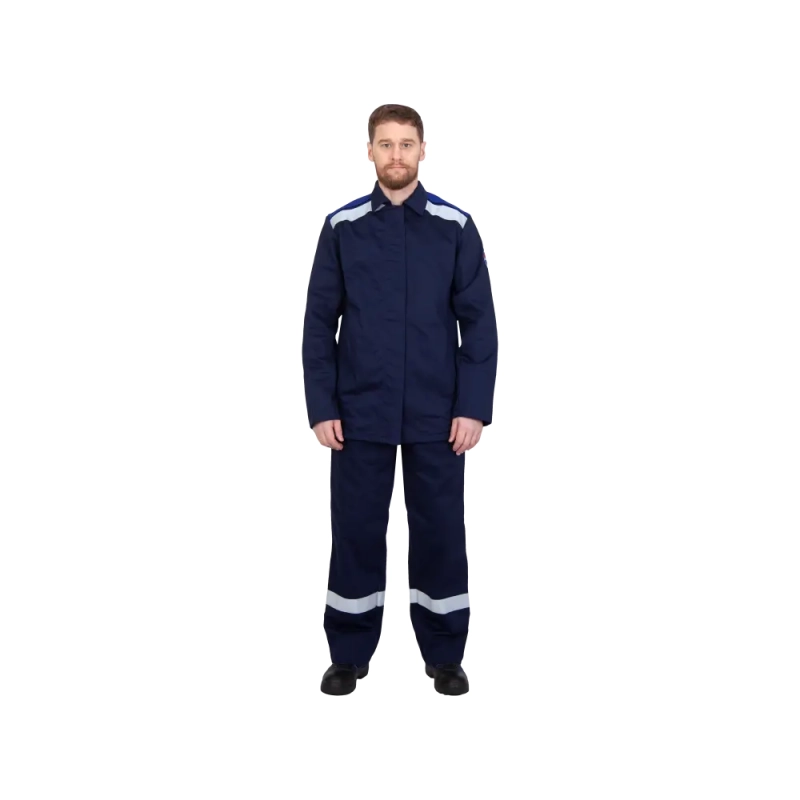 Костюм сварщика 2кл. защиты 100% ХБ с ОП(к+бр)(син+вас) р.52-54/182-188