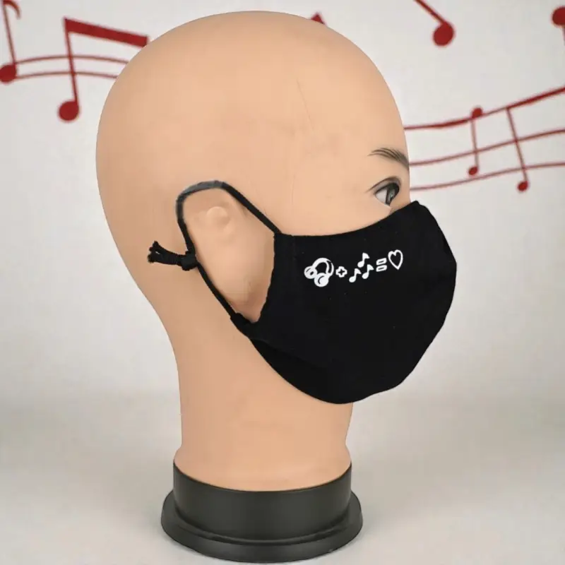 Маска многоразовая двухслойная лого музыка (ткань,100% х/б)