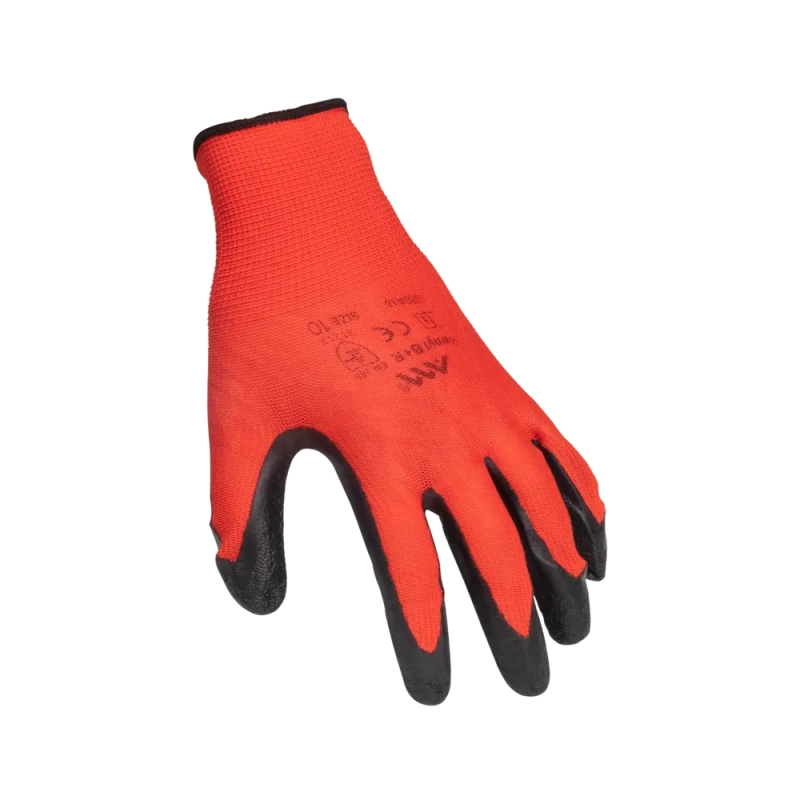 Перчатки нейлоновые с рифленым латексным покрытием