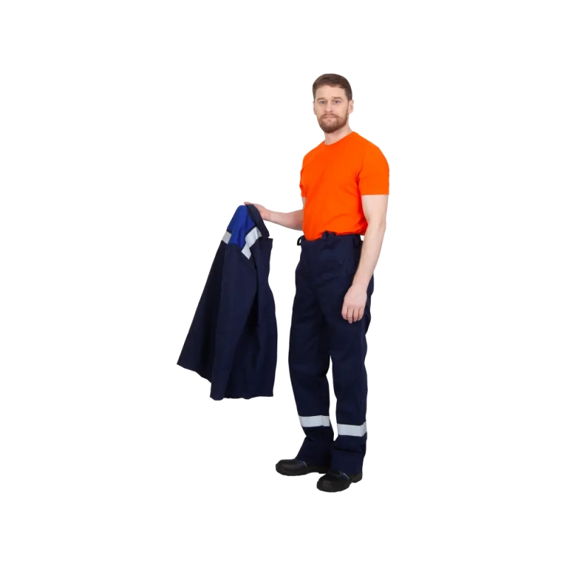 Костюм сварщика 2кл. защиты 100% ХБ с ОП(к+бр)(син+вас) р.52-54/182-188