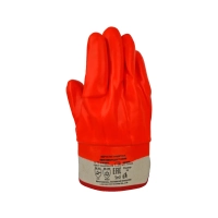 Перчатки ПВХ утеплённые бензомаслостойкие Пламя, манжет - крага