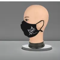 Маска многоразовая двухслойная лого котик (ткань,100% х/б)