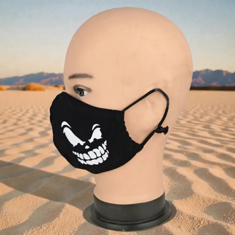 Маска многоразовая двухслойная лого зубы (ткань,100% х/б)