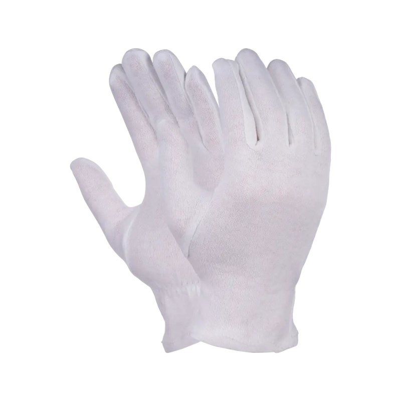 Перчатки х/б без ПВХ, 27гр, 15 класс,  (Атом), белые