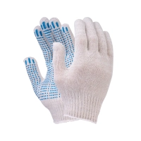 Перчатки х/б с ПВХ, 48гр, 10 класс, точка, белые