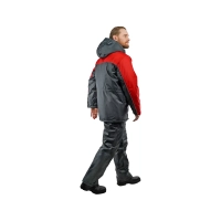 Костюм рабочий утепленный, куртка+полукомбинезон, темно-сер+красн 48-50/182-188