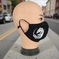 Маска многоразовая двухслойная лого дракон (ткань,100% х/б)