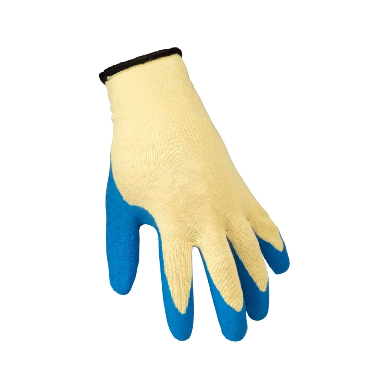 Перчатки трикотажные рифленый латекс р.9 (синий)