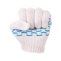 Перчатки х/б с ПВХ, 55гр, 10 класс, волна, белые