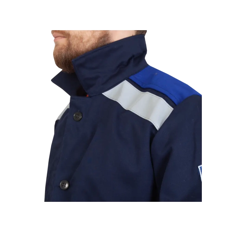 Костюм сварщика 2кл. защиты 100% ХБ с ОП(к+бр)(син+вас) р.52-54/182-188