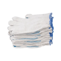 Перчатки х/б с ПВХ, 40гр, 10 класс, точка, белые