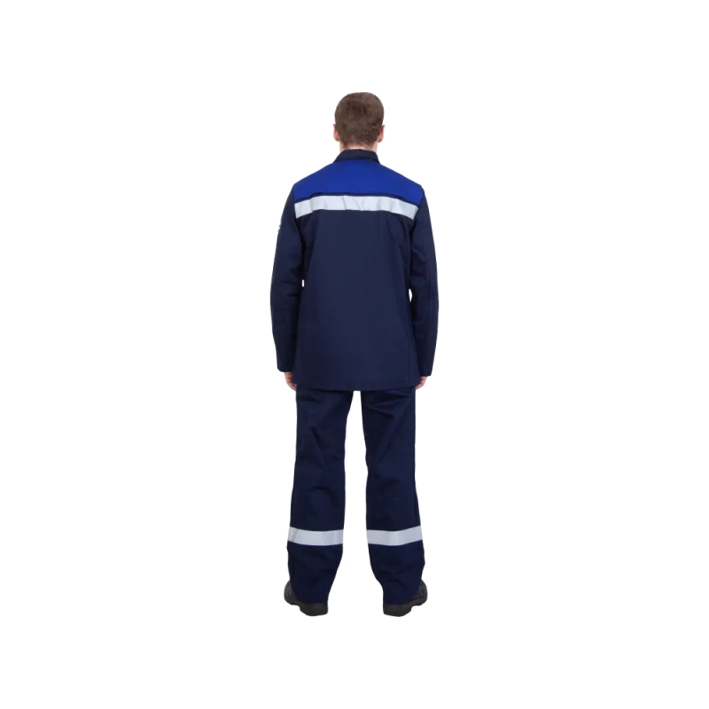 Костюм сварщика 2кл. защиты 100% ХБ с ОП(к+бр)(син+вас) р.52-54/182-188