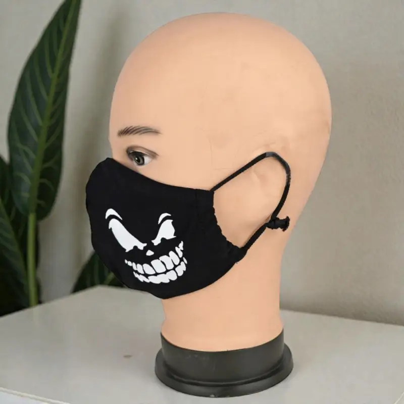 Маска многоразовая двухслойная лого зубы (ткань,100% х/б)