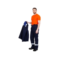 Костюм сварщика 2кл. защиты 100% ХБ с ОП(к+бр)(син+вас) р.56-58/182-188