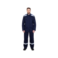 Костюм сварщика 2кл. защиты 100% ХБ с ОП(к+бр)(син+вас) р.56-58/182-188