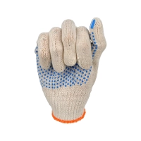 Перчатки х/б с ПВХ, 32гр, 10 класс, точка белые