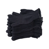 Перчатки х/б полушерсть без ПВХ, 56гр, 7 класс, арт. 0031Р, черные