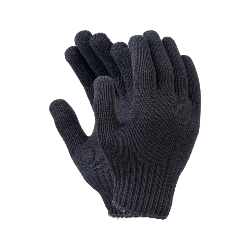 Перчатки х/б полушерсть без ПВХ, 56гр, 7 класс, арт. 0031Р, черные