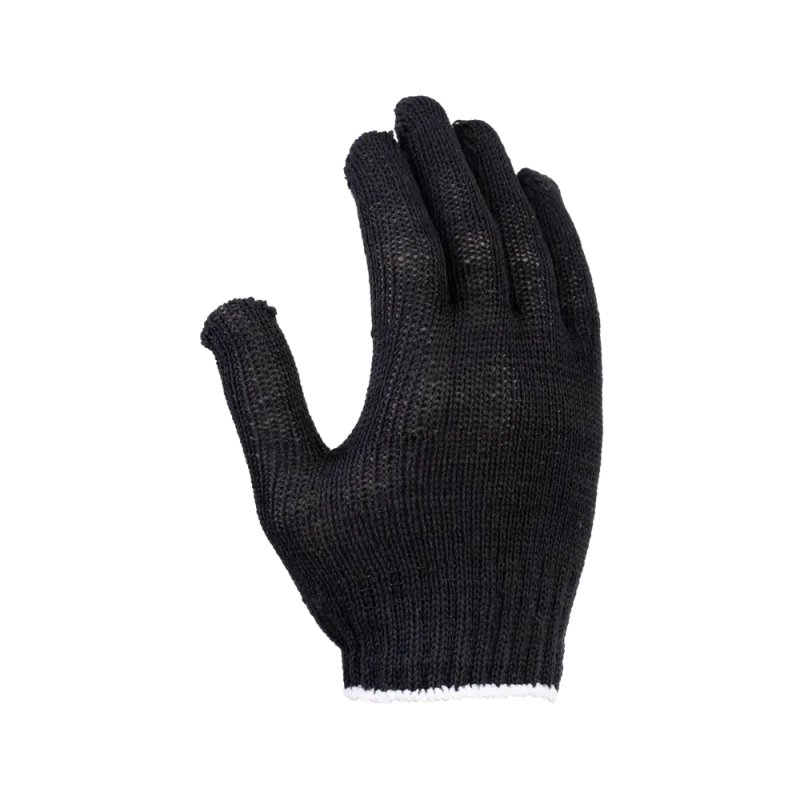 Перчатки х/б с ПВХ, 32гр, 10 класс, точка, черные