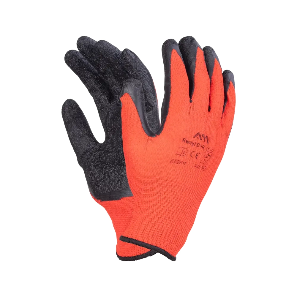 Перчатки нейлоновые с рифленым латексным покрытием