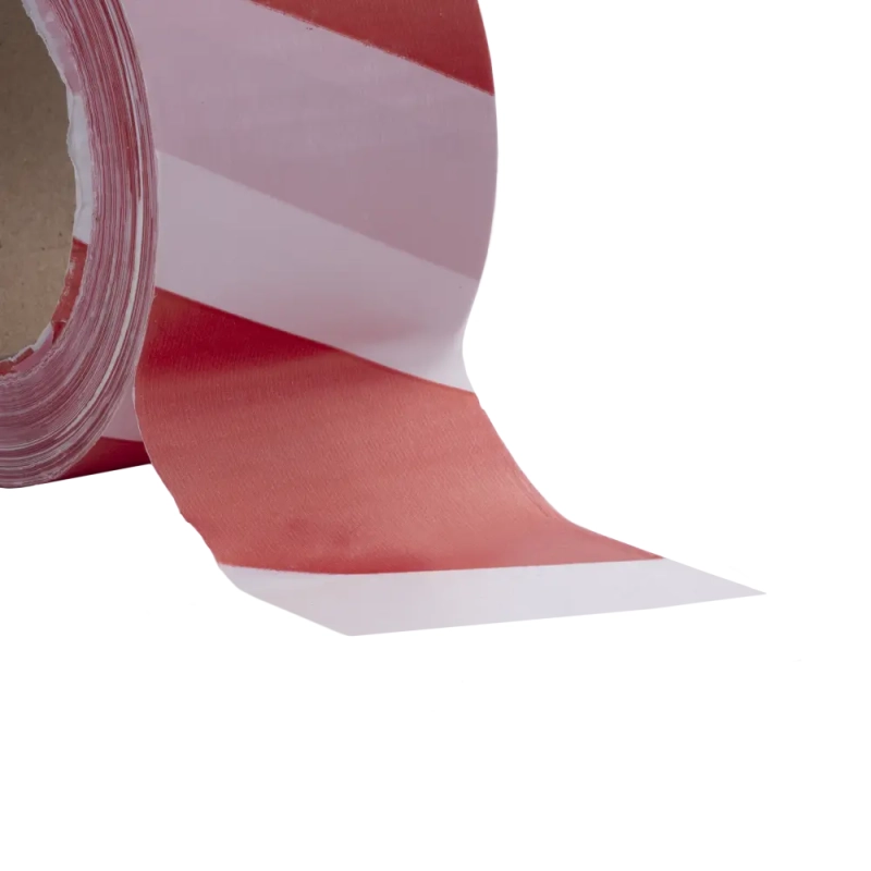 Лента для ограждения бело-красная 75 мм х 200 м