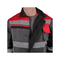 Костюм рабочий Виват, куртка+полукомбинезон, сер+красн р.56-58/170-176