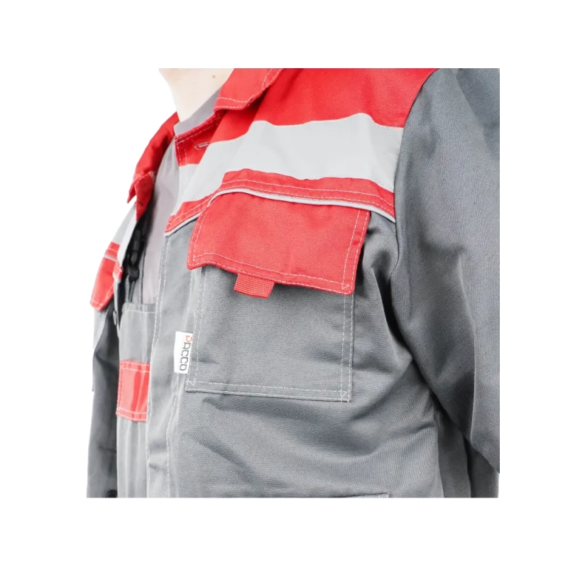 Костюм рабочий Нова, куртка+полукомбинезон, сер+красн 64-66/194-200