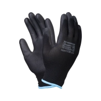 Перчатки нейлоновые с полиуретаном арт. 2101 (р.7 S) черные