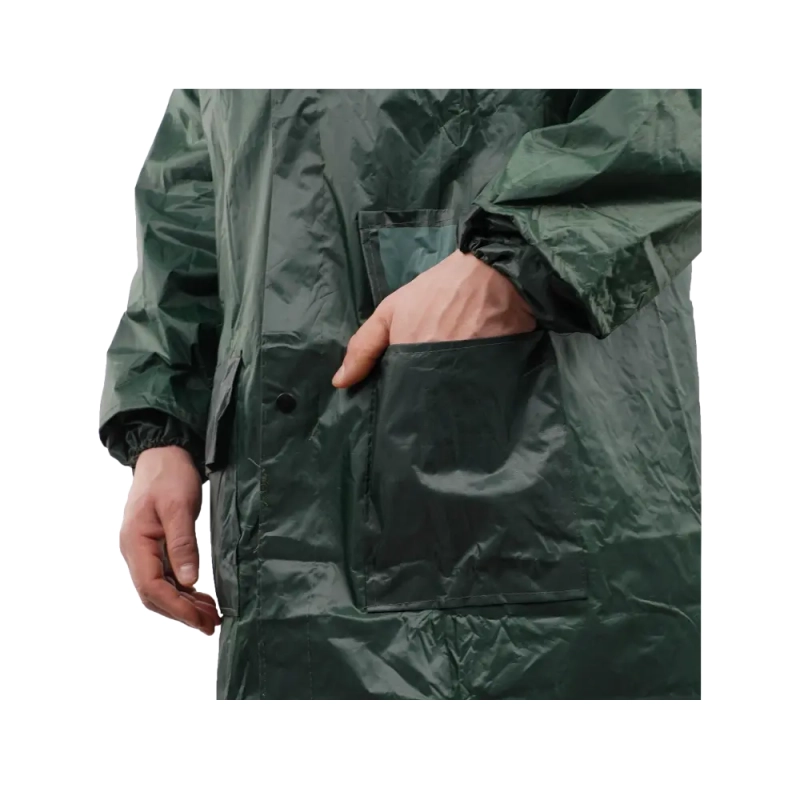 Плащ нейлон с ПВХ влагостойкий, зеленый (р. L)
